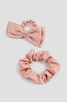 Ardene 2-Pack Satin Scrunchies in Light Pink | Eco-Conscious