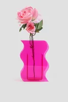 Ardene Hot Pink Wavy Acrylic Vase