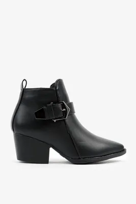 Ardene Western Inspired Booties in Black | Size | Faux Leather/Rubber