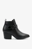 Ardene Western Inspired Booties in Black | Size | Faux Leather