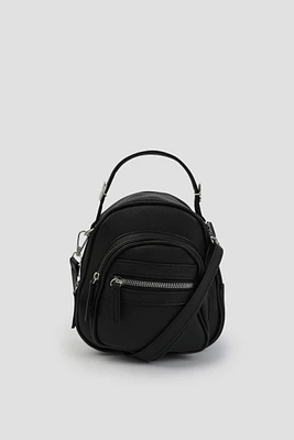 Ardene Mini Backpack with Crossbody Strap in | Faux Leather/Polyester