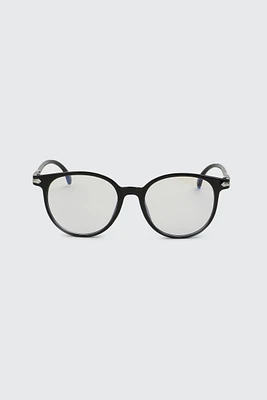 Ardene Blue Light Round Glasses in Black