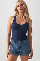 Ardene Effortless Basic Scoop Tank in Dark Blue | Size | Polyester/Elastane | Eco-Conscious