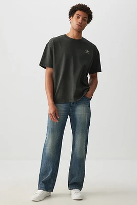 Ardene Man Loose Fit Jeans For Men in Medium Blue | Size | 100% Cotton