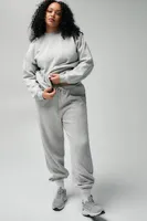 Ardene Solid Baggy Sweatpants in Light Grey | Size | Polyester/Cotton | Fleece-Lined | Eco-Conscious
