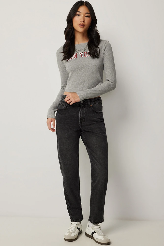 Ardene High Rise Mom Jeans in | Size | Cotton/Elastane