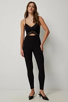 Ardene Lace Bodice Jumpsuit in Black | Size | Polyester/Nylon/Spandex