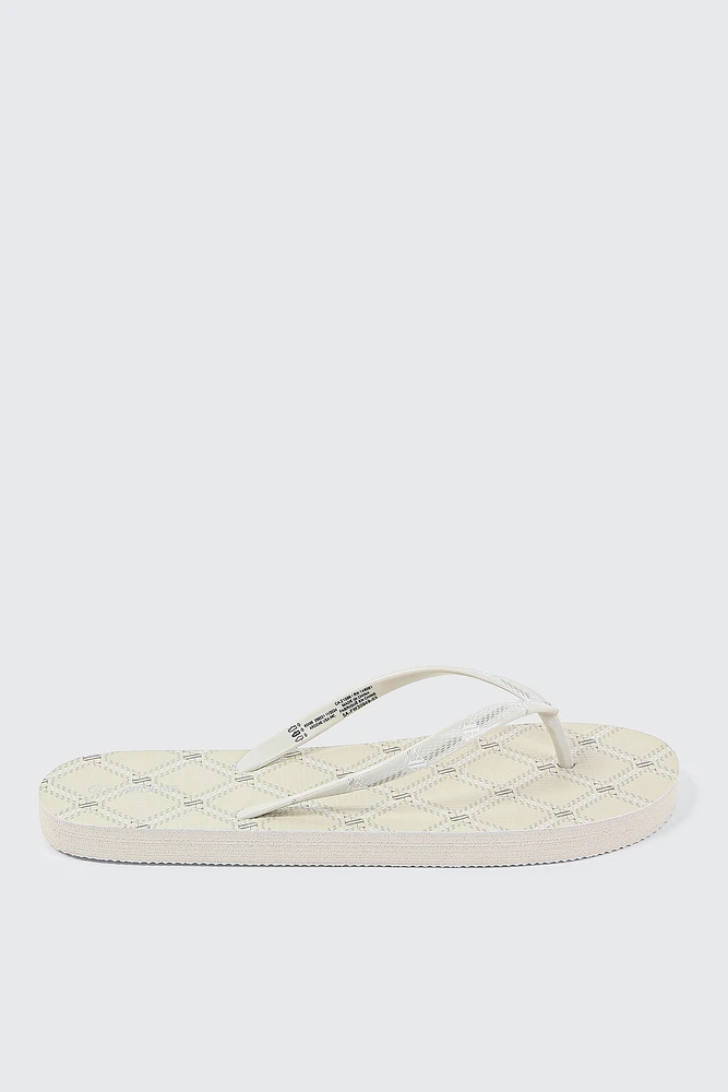 Ardene Monogram Flip-Flops Sandals in | Size | Eco-Conscious