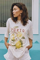 Ardene Oversized Graphic T-Shirt in Beige | Size | 100% Cotton
