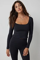 Ardene Contour Long Sleeve Crop T-Shirt in | Size | Elastane/Polyamide