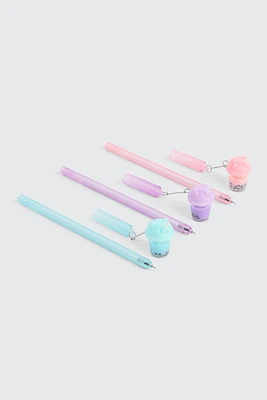 Ardene Kids 3-Pack Bubble Tea Pens in Light Pink