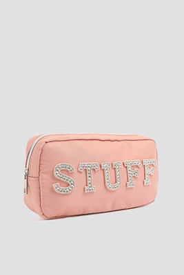 Ardene Stuff Makeup Bag in Light Pink | Polyester/Nylon