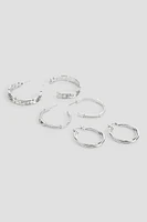 Ardene 3-Pack of Mix Hoop Earrings in Silver | Stainless Steel