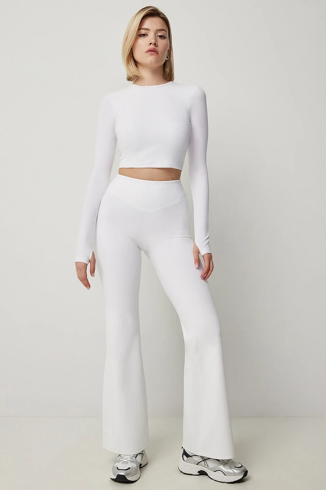 Ardene V Waistband Flare Leggings in | Size | Nylon/Spandex | Eco-Conscious