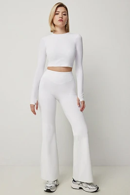 Ardene V Waistband Flare Leggings in | Size | Nylon/Spandex | Eco-Conscious