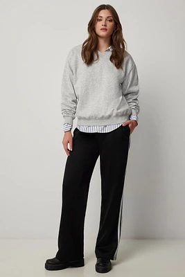 Ardene Side Stripe Track Pants in Black | Size | Polyester/Cotton