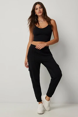 Ardene Cargo Sweatpants in | Size | Polyester/Cotton | Fleece-Lined