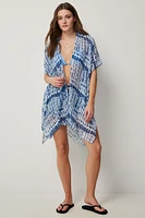 Ardene Tie-Dye Cover Up in Medium Blue | Polyester