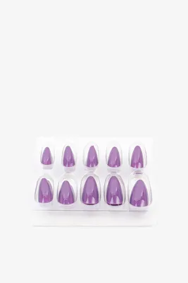 Ardene Hot Pink Stiletto Fake Nails in Purple