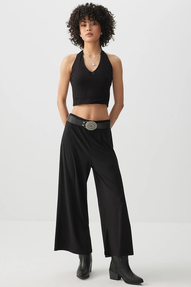 Ardene Pull On Culottes in Black | Size | Polyester/Spandex