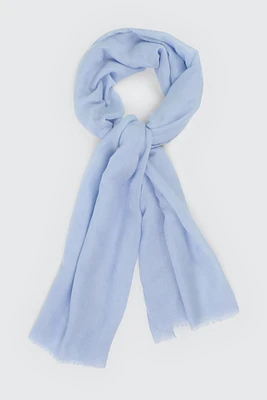 Ardene Solid Lightweight Scarf in Medium Blue | Polyester