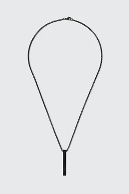 Ardene Man Black Bar Pendant Necklace For Men