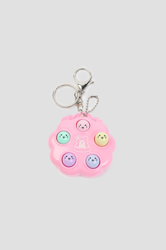 Ardene Whack the Mole Keychain in Light Pink