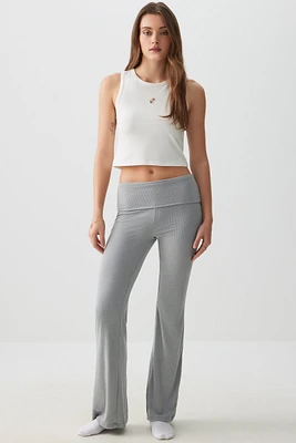 Ardene Super Soft Flare PJ Pants in Grey | Size | Polyester/Elastane | Eco-Conscious