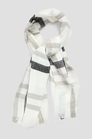 Ardene Plaid Scarf in White | 100% Acrylic