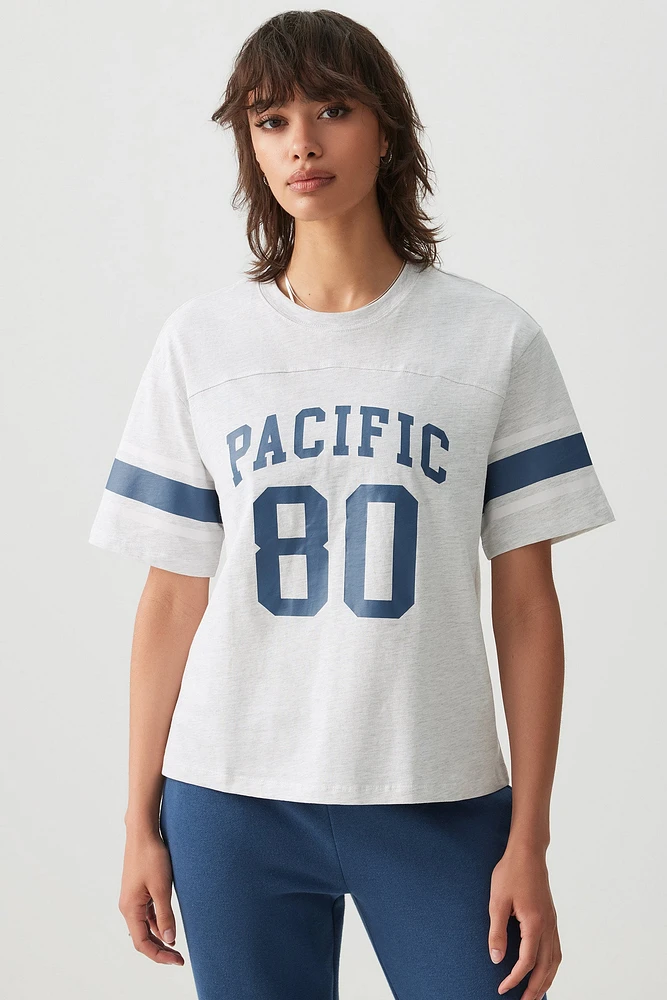Ardene Graphic Relaxed T-Shirt in Saltstone Grey | Size | 100% Cotton