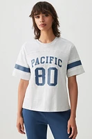 Ardene Graphic Relaxed T-Shirt in Saltstone Grey | Size | 100% Cotton