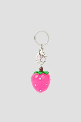 Ardene Light Up Strawberry Keychain in Pink
