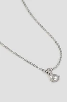 Ardene Solitaire Pendant Necklace in Silver