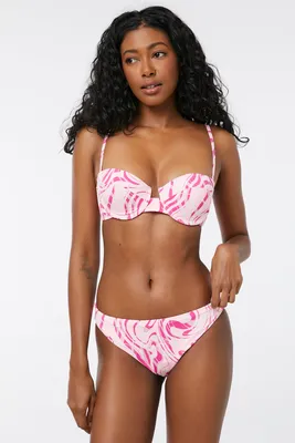 Ardene Ruched-Back Cheeky Bikini Bottom in Pink | Size | Nylon/Spandex | Microfiber