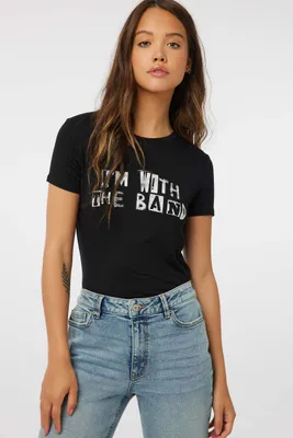Ardene Graphic Short Sleeve Tee in | Size | Rayon/Spandex