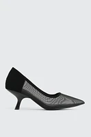 Ardene Black Mesh Pumps | Size | Faux Leather