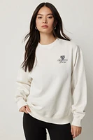 Ardene Graphic Sweatshirt in White | Size | Polyester/Cotton | Fleece-Lined