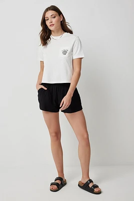 Ardene Flowy Shorts in Black | Size | Polyester/Rayon/Nylon
