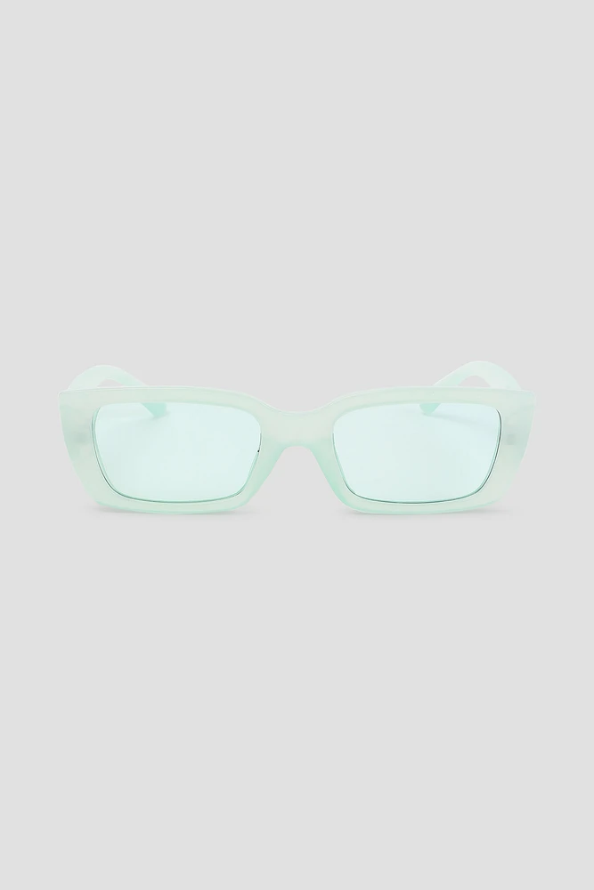 Ardene Rectangular Sunglasses in Light Green