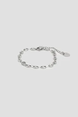 Ardene Stainless Steel Coffee Bean Chain Bracelet in Silver
