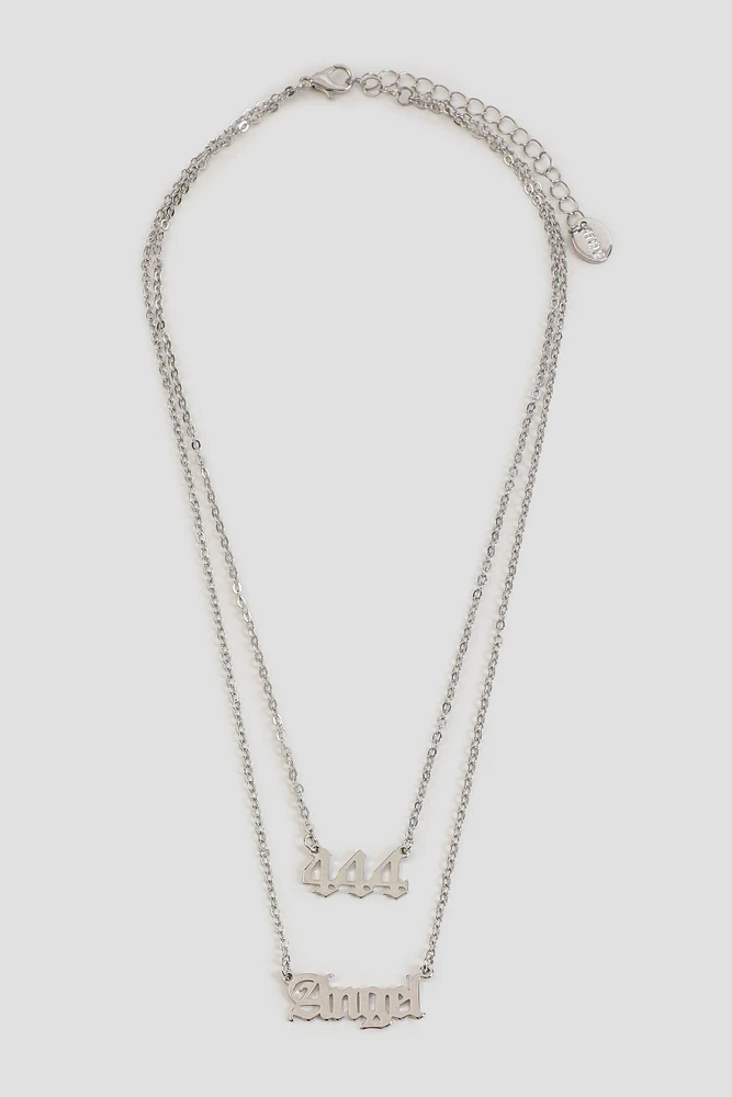 Ardene 444 Angel Necklace in Silver