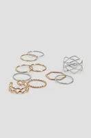 Ardene 10-Pack Minimalist Rings | Size Small