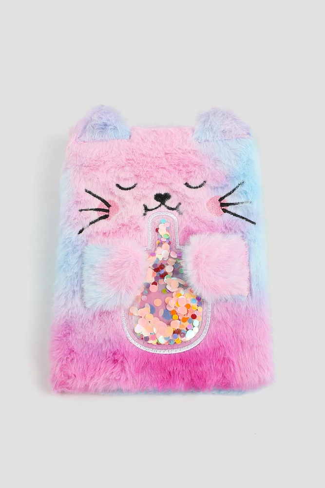 Ardene Kids Fuzzy Cat Notebook