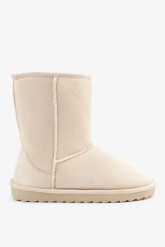 Warm-Lined Tall Boots with Knit Trim