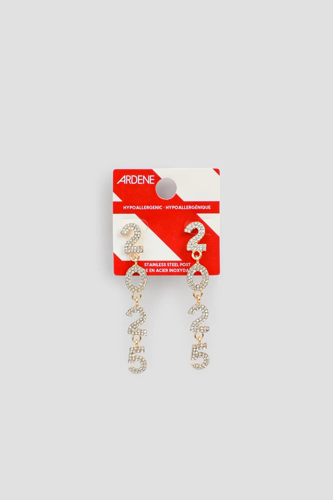 Ardene New Year 2025 Earrings in Gold