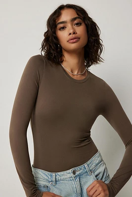 Ardene Long Sleeve Crew Neck T-Shirt in | Size | Polyester/Elastane