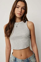Ardene Basic Rib Wide Binding Tank Top in Light | Size | Cotton/Elastane | Eco-Conscious