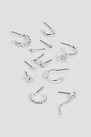 Ardene 12-Pack of Gold Toned Mix Earrings in Silver | Stainless Steel