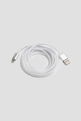 Ardene 118" Lightning to USB Cable in Silver