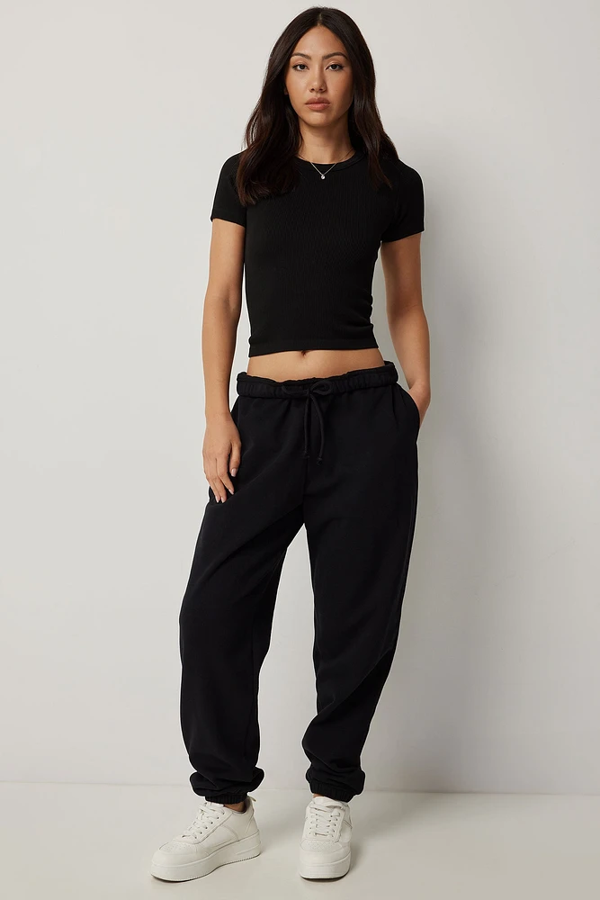 Ardene Solid Baggy Sweatpants in | Size | Polyester/Cotton | Fleece-Lined | Eco-Conscious